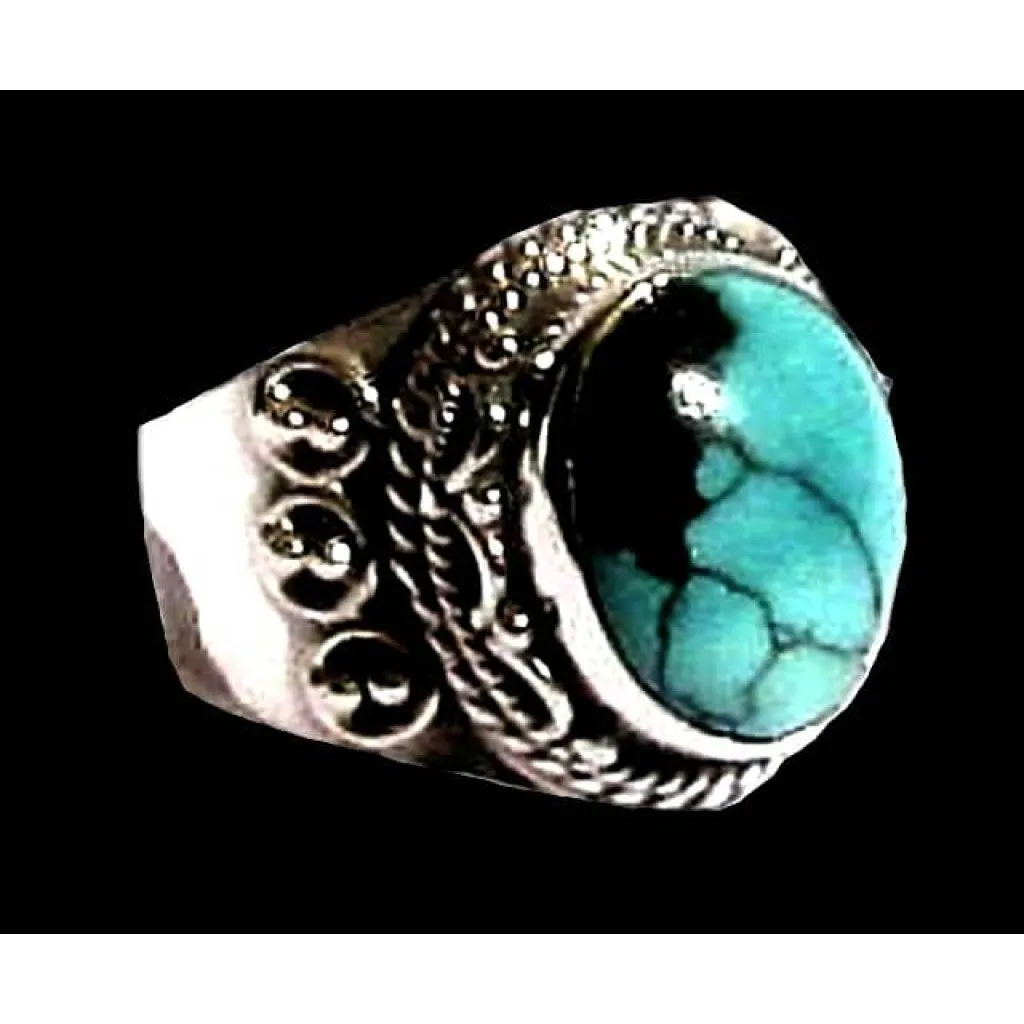 Turquoise Bague indienne argent Turquoise Bijoux Inde